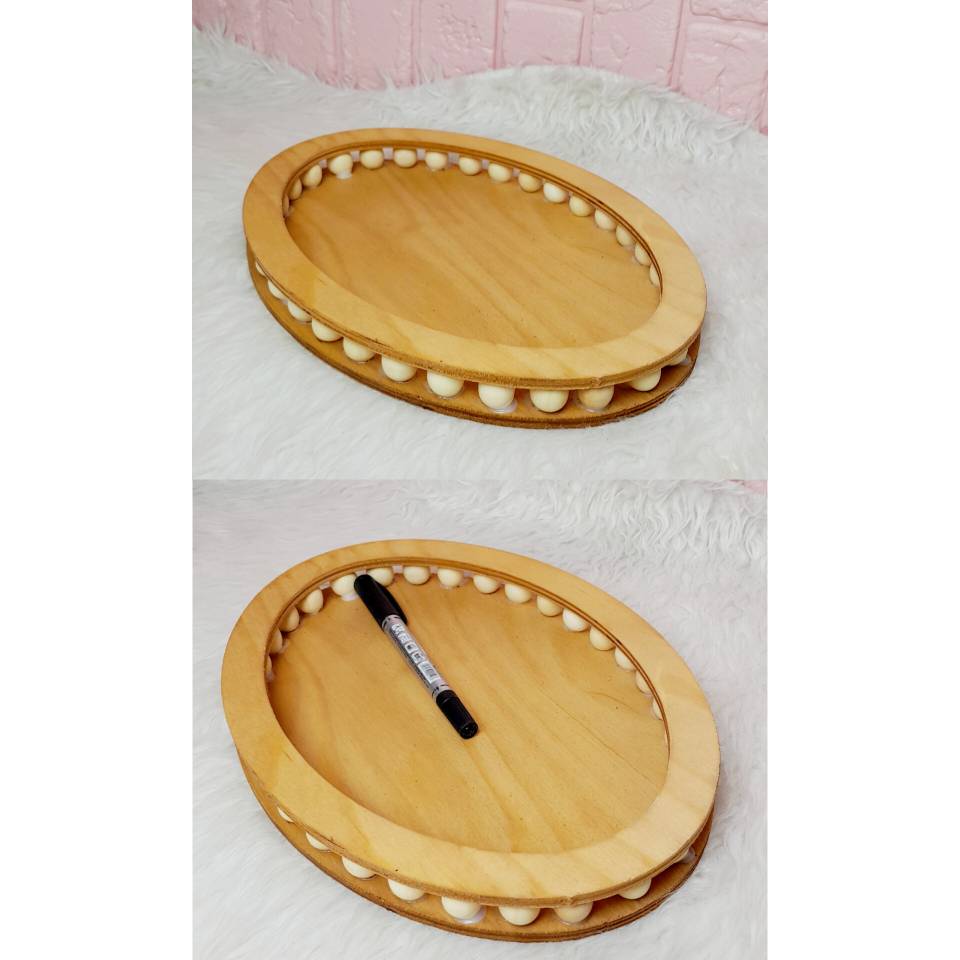 تصویر از سینی مهره داربیضی کوچک رز