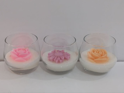 تصویر از شمع شیشه ای3تایی