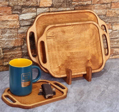 تصویر از سینی بیضی3تیکه دسته سرخود