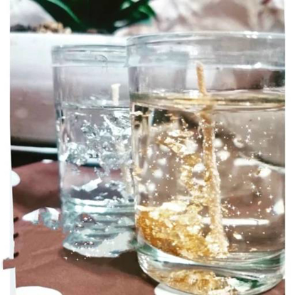 تصویر از شمع ژله ای طلایی نقره ای