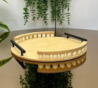 تصویر از سینی مهره دارگرد ومربع