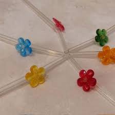 تصویر از نی  شربت شیشه ای گلدار